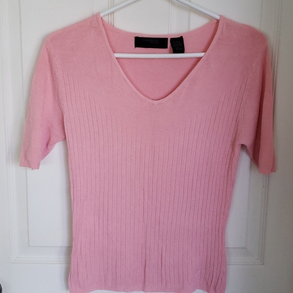 EXPRESS STRETCH KNIT TOP SEASHELL PINK